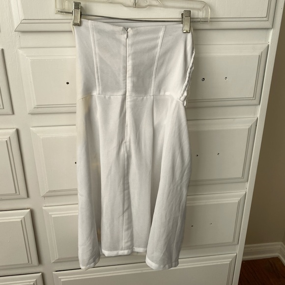 Revolve White Braided Strapless Mini Dress - Picture 2 of 3
